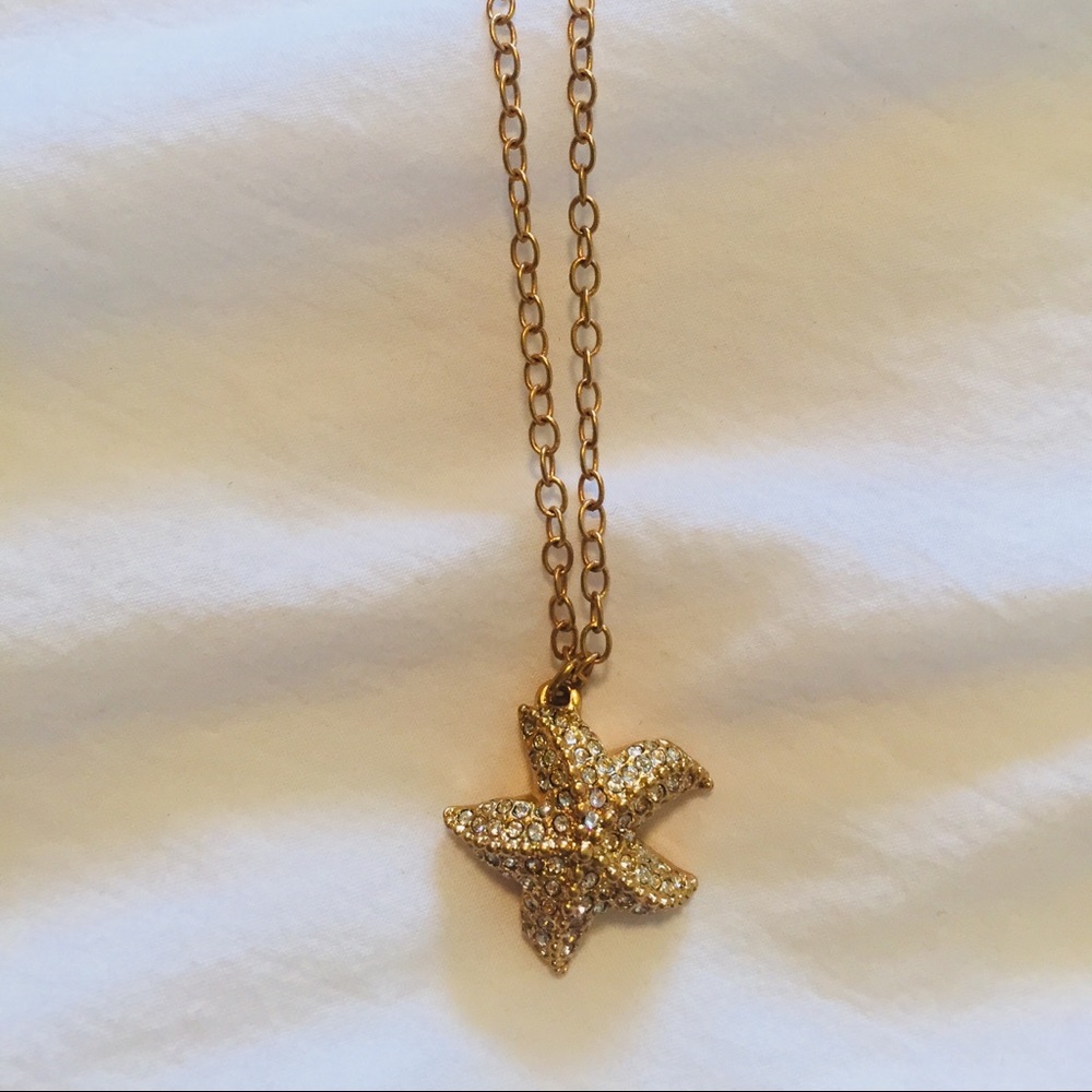 J.Crew Gold Starfish necklace